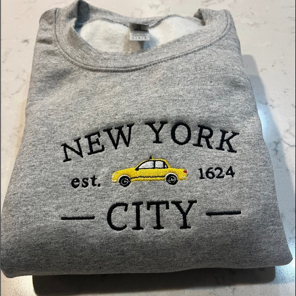 Embroidered New York City Graphic Crewneck